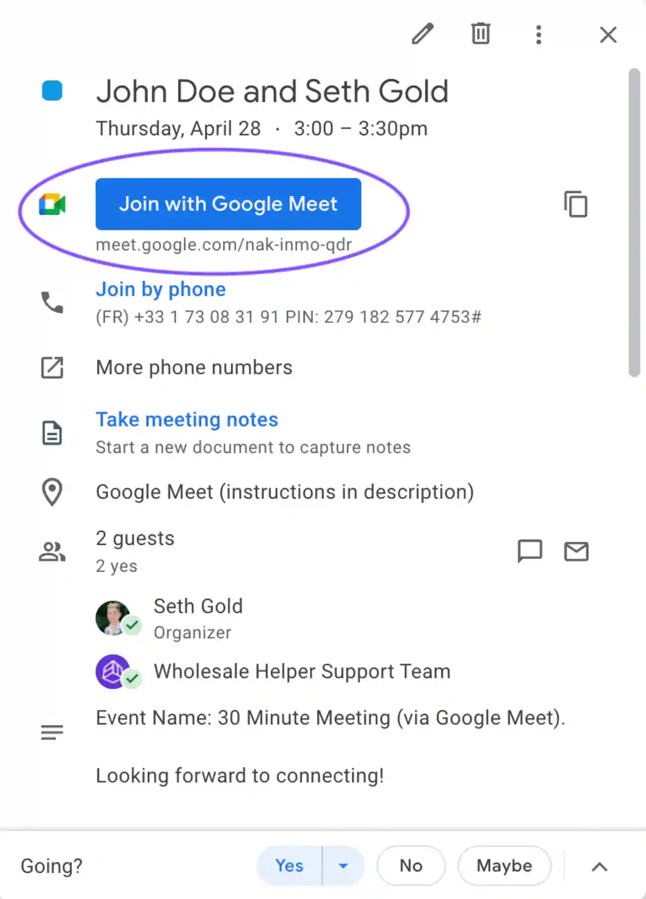 Google Meet Link Arama