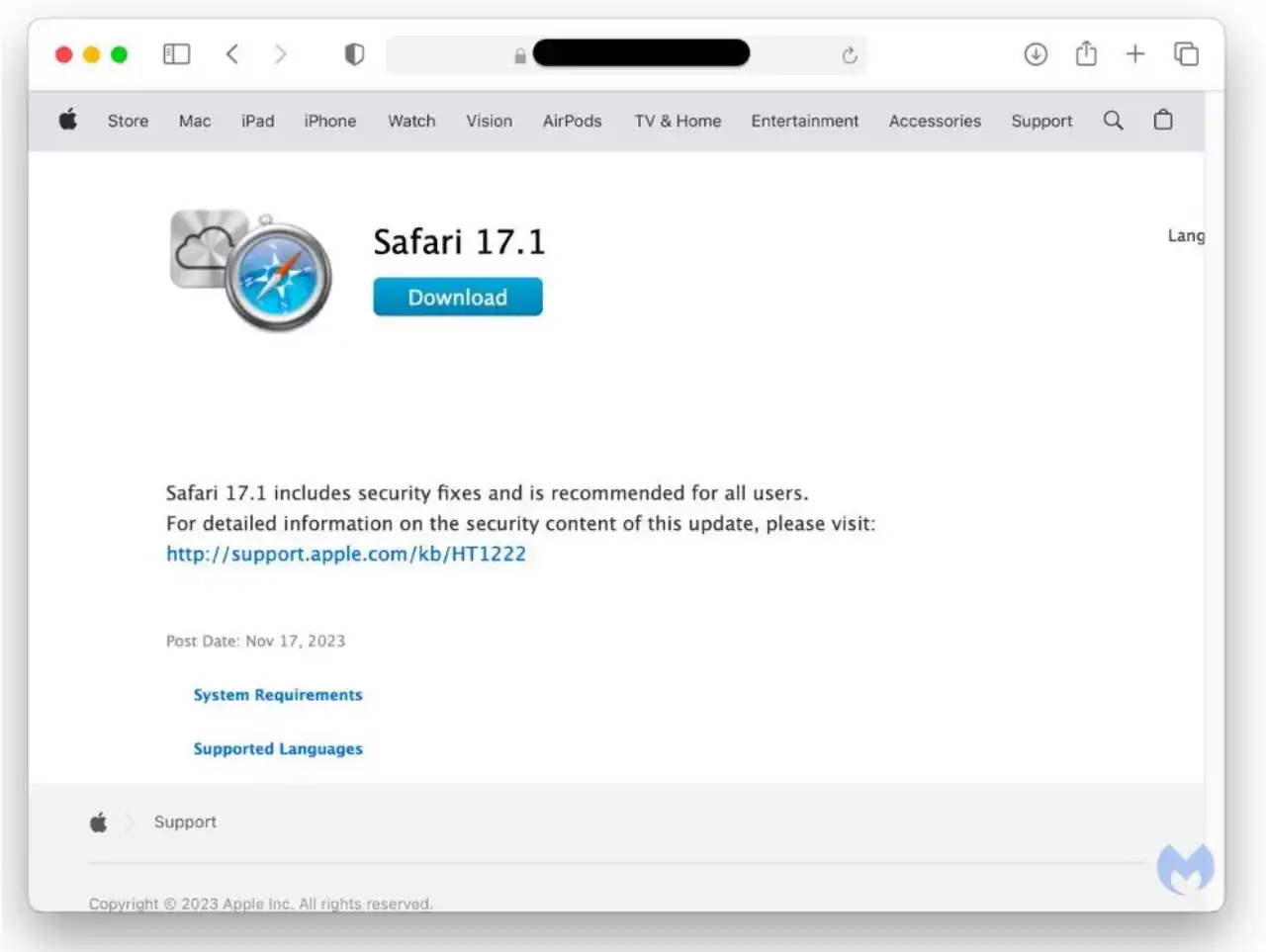 Sahte Safari Güncelleme ve Mac